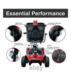 Equate Mobility 4-Wheel Motorized Power Scooter, Red Wheelchair Assisted Living