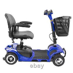 FOLD AND TRAVEL Power 4 Wheels Mobility Scooter Electric Wheel Chair withSeat Blue