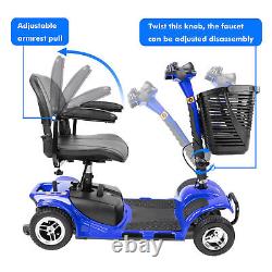 FOLD AND TRAVEL Power 4 Wheels Mobility Scooter Electric Wheel Chair withSeat Blue