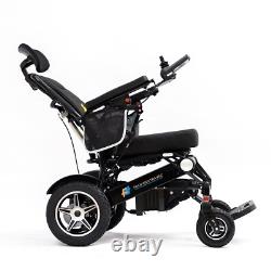 Fold And Travel Manual Recline Remote Control Electric Power Wheelchair Black