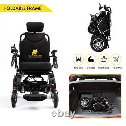 Fold And Travel Manual Recline Remote Control Electric Power Wheelchair Black