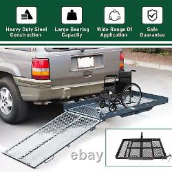 Fold Up Mobility Carrier Wheelchair Electric Scooter Rack Hitch Medical Ramp