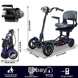 Foldable 4 Wheel Mobility Scooter Folding Drive Device for Seniors Adults 15.6Ah