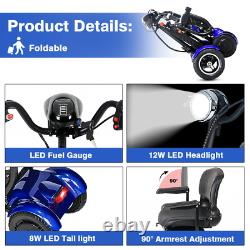 Foldable 4 Wheel Mobility Scooter Folding Drive Device for Seniors Adults 15.6Ah
