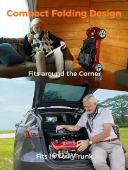 Foldable 4 Wheel Mobility Scooter Folding Drive Device for Seniors Adults 20Ah