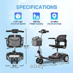 Foldable 4-wheel Mobility Scooter Electric Power Wheelchair Airline Approved