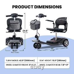 Foldable 4-wheel Mobility Scooter Electric Power Wheelchair Airline Approved