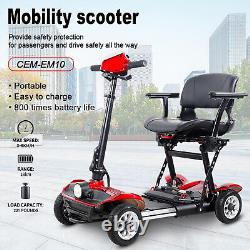 Foldable Electric Powered Wheelchair 4 Wheel Portable Motorized Mobility Scooter