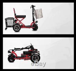 Foldable Electric Scooter 3 Wheel Folding Portable Travel Home Mobility Elderly2