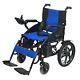 Foldable Lightweight Electric Power Smart Wheelchair Carries 280 Lb Blue