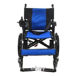 Foldable Lightweight Electric Power Smart Wheelchair Carries 280 lb Blue