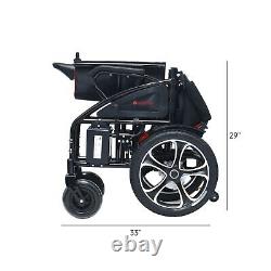 Foldable Lightweight Electric Power Smart Wheelchair Carries 280 lb Blue