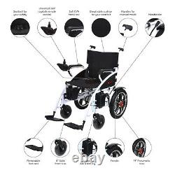 Foldable Lightweight Electric Power Wheelchair, Motorized Long Range Travel Safe