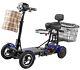 Foldable & Portable Electric Mobility Scooter, Led Lights, Up To 25 Miles Blue