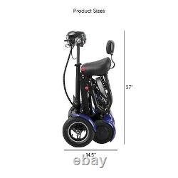 Foldable & Portable Electric Mobility Scooter, LED Lights, Up To 25 Miles Blue