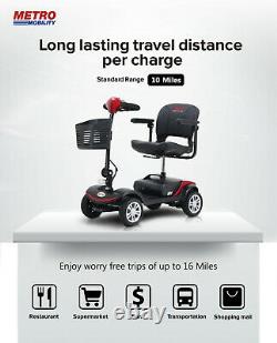 Folding 4 Wheel Electric Mobility Scooter For Elderly Portable Wheelchair w LED