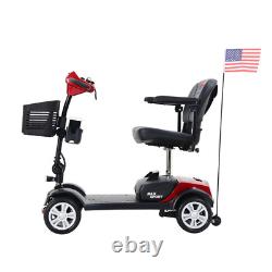 Folding Electric Mobility Scooter 4 Wheel Wheelchair Travel Outdoor Compact 12AH