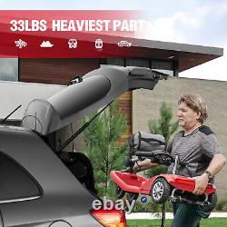 Folding Electric Powered Mobility Scooter 4 Wheel Scooter Airline Approved, Red