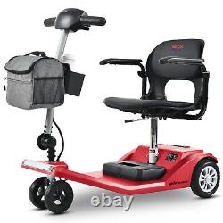 Folding Electric Powered Mobility Scooter 4 Wheel Scooter Airline Approved, Red