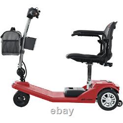 Folding Electric Powered Mobility Scooter 4 Wheel Scooter Airline Approved, Red