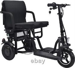 Folding Mobility Electric Trike 36v 600w Dual Motor Lithium Black, 39x20x33 Inch