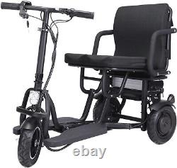 Folding Mobility Electric Trike 36v 600w Dual Motor Lithium Black, 39x20x33 Inch