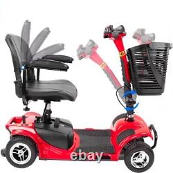 Folding Mobility Scooter Easy & Convenient Electric Wheelchair for Seniors -Red