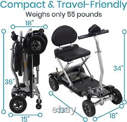 Folding Mobility Scooter Electric Powered Wheelchair, 4 Wheel, Handicap Foldab
