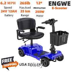 Folding Mobility Scooters Power Wheelchairs Electric Long Range Travel Blue