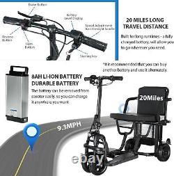 Four Wheel Adult Foldable Mobility Scooter, Battery Removable, 20 Miles Range