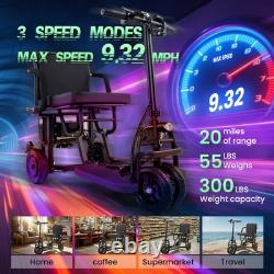 Four Wheeled Foldable Storage Mobility Scooter, 8AH 300W Power, Cruise Control