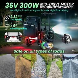 Four Wheeled Foldable Storage Mobility Scooter, 8AH 300W Power, Cruise Control