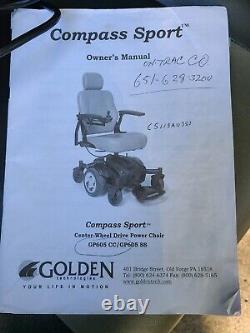 Golden Compass Sport Wheel Drive Power Chair- 2 new batteries included