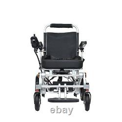 Heavy Duty Electric Battery Mobility Wheelchair, Portable Foldable Silver Frame