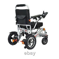 Heavy Duty Electric Battery Mobility Wheelchair, Portable Foldable Silver Frame