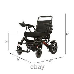 Heavy Duty Electric Mobility Wheelchair (365lb Capacity) Portable Foldable Black