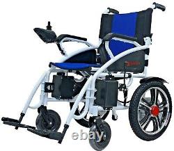Heavy Duty Lightweight Folding Electric Wheelchair 75 lbs (Long Range) Blue