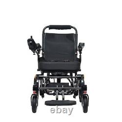 Heavy Duty Power Motorized Medical Wheelchair, Portable & Foldable Black Frame