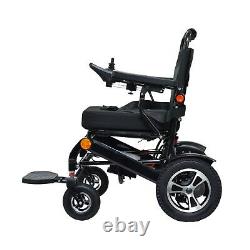 Heavy Duty Power Motorized Medical Wheelchair, Portable & Foldable Black Frame