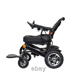 Heavy Duty Power Motorized Medical Wheelchair, Portable & Foldable Black Frame