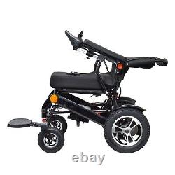 Heavy Duty Power Motorized Medical Wheelchair, Portable & Foldable Black Frame