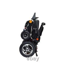 Heavy Duty Power Motorized Medical Wheelchair, Portable & Foldable Black Frame