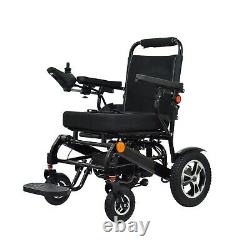 Heavy Duty Power Motorized Medical Wheelchair, Portable & Foldable Black Frame