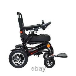 Heavy Duty Power Motorized Medical Wheelchair, Portable & Foldable Black Frame