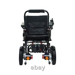 Heavy Duty Power Motorized Medical Wheelchair, Portable & Foldable Black Frame