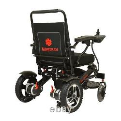 Heavy Duty Wide Seat Electric Mobility Wheelchair 365lb Capacity Foldable Black