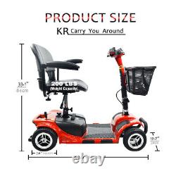 KRYL Foldable 4 Wheel Mobility Scooter for Seniors, 265lbs Max Weight Powered