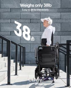 Lightweight 38lbs Foldable Electric Wheelchair Intelligent 300Lb All Terrain FDA