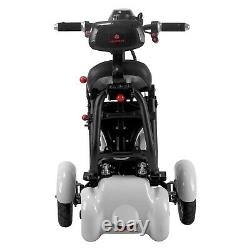 Lightweight Compact Electric Mobility Power Scooter, Free Front Basket White