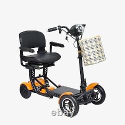 Lightweight Electric Power Scooter Premium Wide Seat Up To 12 Miles Gold Color